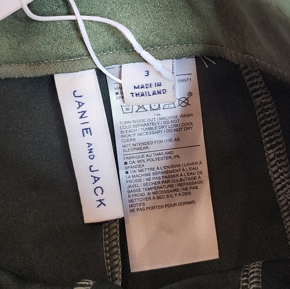 NWT Janie and Jack Faux Suede Green Pull On Pants Kids Size 3 - Picture 3 of 11